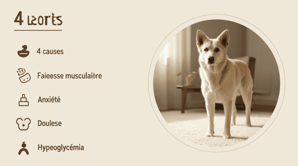 chien senior tremble — causes médicales et gestes vétérinaires immédiats