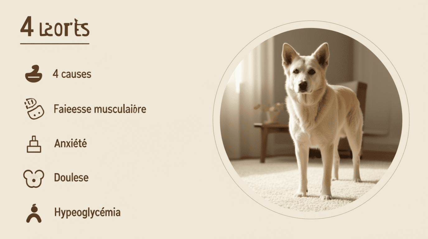 chien senior tremble — causes médicales et gestes vétérinaires immédiats