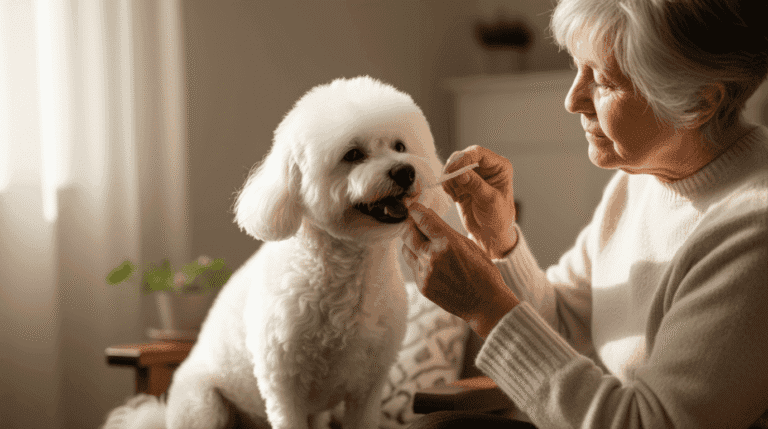 soins dentaires chien senior — brossage doux et hygiène bucco-dentaire maison