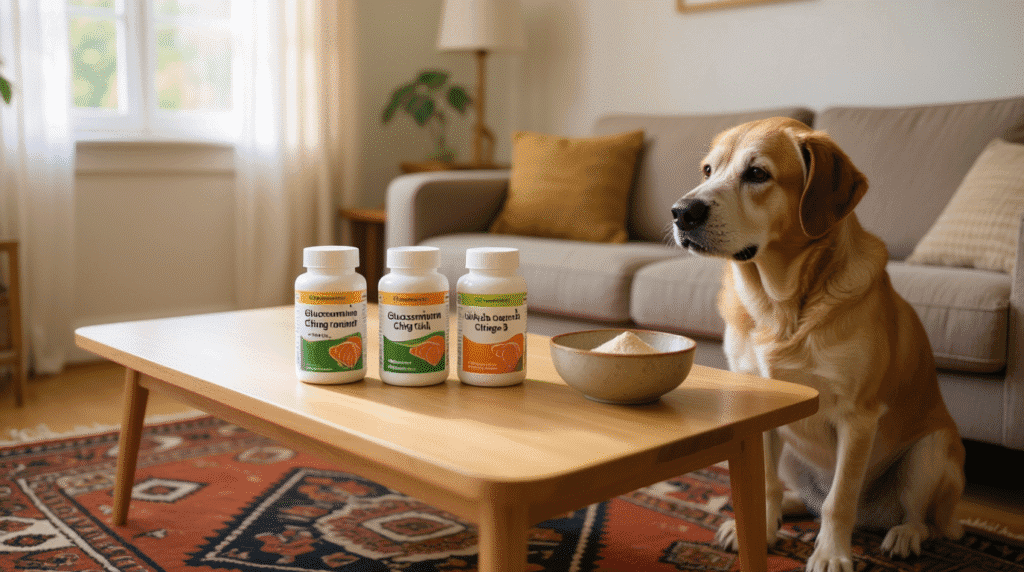 Suppléments naturels pour chien âgé – glucosamine, oméga-3, curcuma – Chiensenior