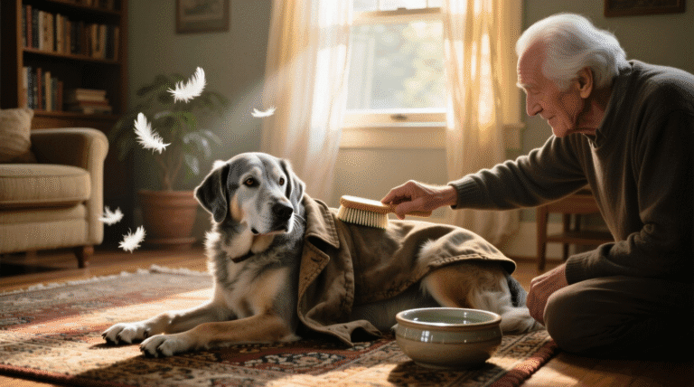 toilettage chien senior – brossage doux – Chiensenior