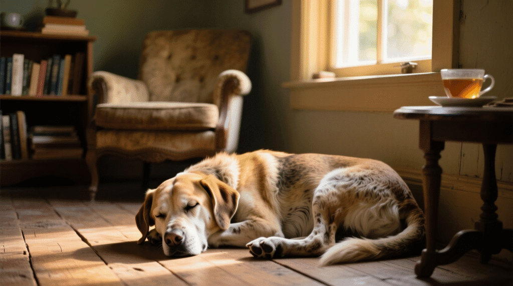 chien senior fatigué — signes silencieux de fatigue chez le chien âgé