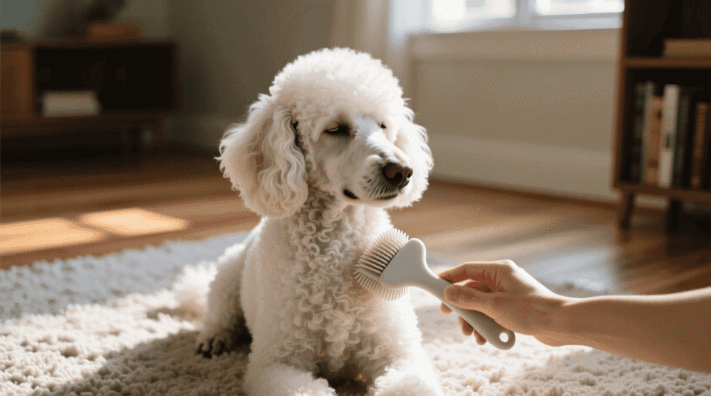 brosser chien âgé sans stress — soin doux, lien renforcé, peau protégée
