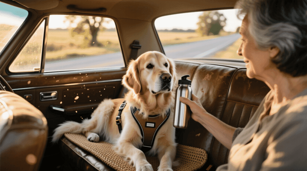 voyager en voiture avec chien senior — sécurité, confort et bien-être en déplacement