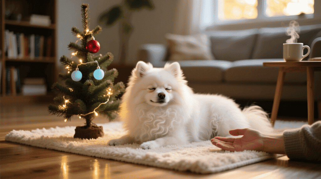 fin d'année avec chien senior — moment de paix, gratitude et lien silencieux