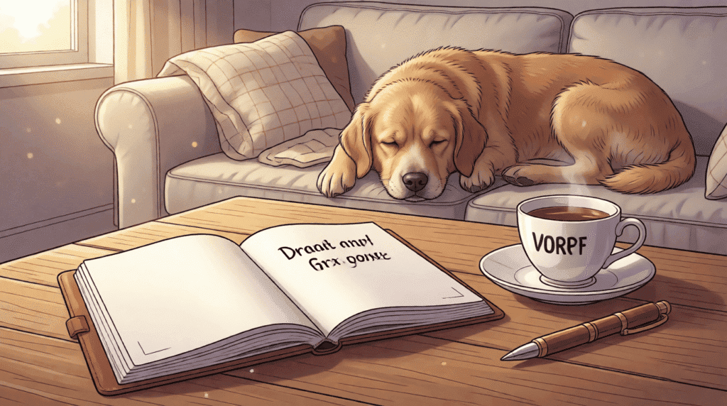 carnet de gratitude chien senior — moment de paix, reconnaissance et lien profond