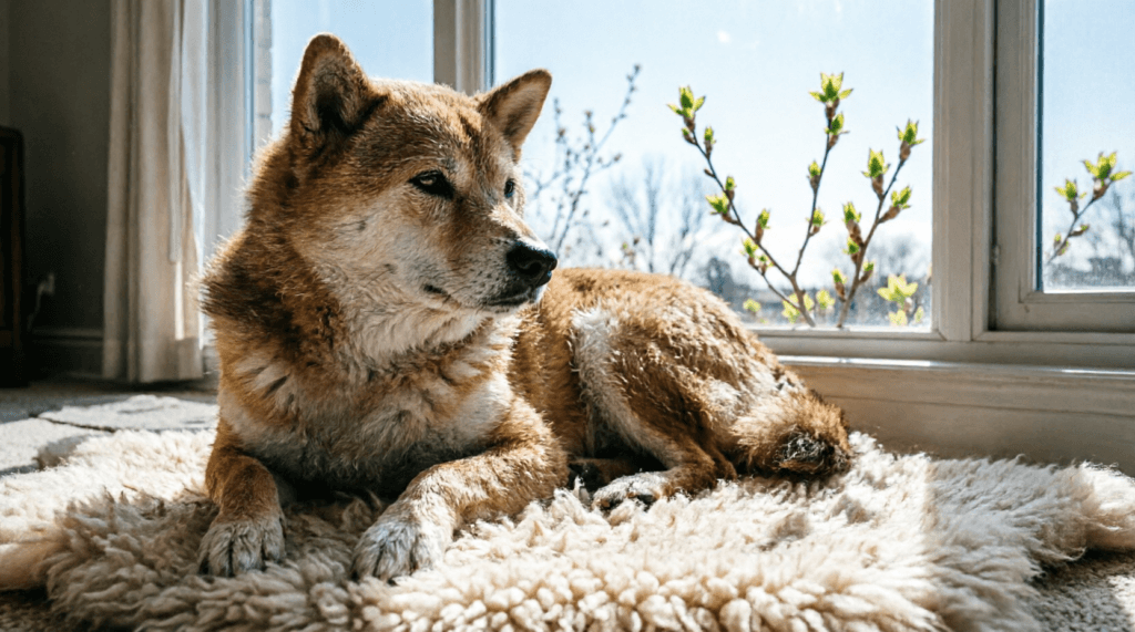 chien senior tremble printemps — causes saisonnières, solutions apaisantes